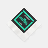 グリーンフットボール選手ガール、誕生日ガールチーム 縁ありカクテルナプキン (角)