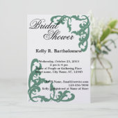 グリーンフビクトリアンローシュフィリグリーブライダルシャワー 招待状 (スタンド正面)