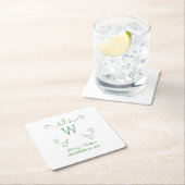 グリーンフライお洒落ッシュモノグラム紙コースター スクエアペーパーコースター (インサイチュ)