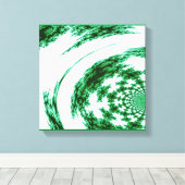グリーンフラクタルアート キャンバスプリント (インサイチュ (ウッドフロア))