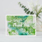 グリーンフラットノートカードに感謝 サンキューカード (スタンド正面)