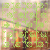 グリーンフラットフラワーガーデンパターン ウィンドウサイン (シート2)