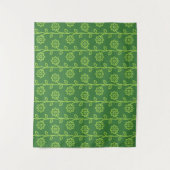 グリーンフラットフラワーガーデンパターン タペストリー (正面)