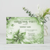 グリーンフラワーのクリスマスパーティー ホリデー招待状 招待状 (スタンド正面)