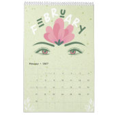 グリーンフラワーアイズ年カレンダー カレンダー (2月 2027)