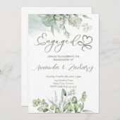 グリーンフラワーエンゲージメント 招待状 (正面/裏面)