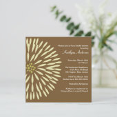 グリーンフラワーオンブラウンブライダルシャワーの招待 招待状 (スタンド正面)