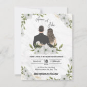 グリーンフラワーズ 結婚式招待状 招待状 (正面)