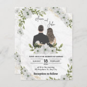 グリーンフラワーズ 結婚式招待状 招待状 (正面/裏面)