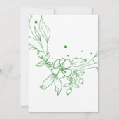 グリーンフラワーニュートラル結婚式招待状 招待状 (裏面)