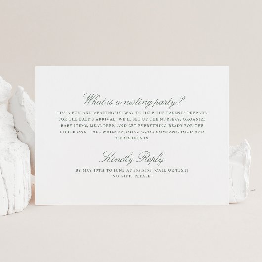 グリーンフラワーネスティングパーティー招待状 招待状