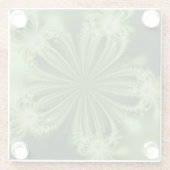 グリーンフラワーフラクタルガラスコースター ガラスコースター (裏面)