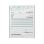 グリーンフラワーラインアートスモールビジネスインボイス型枠 ノートパッド (回転)