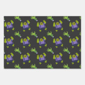 グリーンフランケンシュタインゾンビハンドハロウィーンギフト ラッピングペーパーシート (正面2)