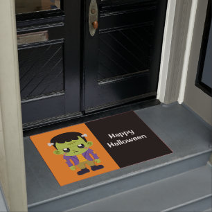 グリーンフランケンシュタインモンスターハッピーハローウィン ドアマット
