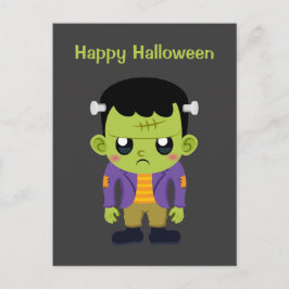 グリーンフランケンシュタインモンスターハッピーハローウィン ポストカード