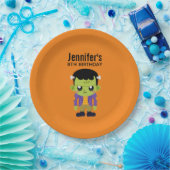 グリーンフランケンシュタインモンスターハロウィーン誕生日 ペーパープレート (パーティー)