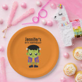 グリーンフランケンシュタインモンスターハロウィーン誕生日 ペーパープレート (パーティー)