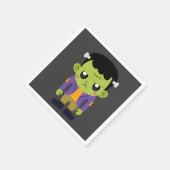 グリーンフランケンシュタインモンスターハロウィーン スタンダードカクテルナプキン (角)