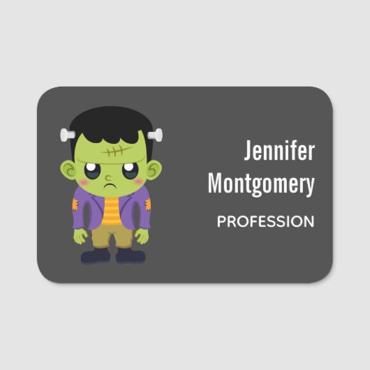 グリーンフランケンシュタインモンスターハロウィーン 名札 (正面)