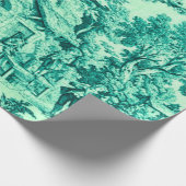 グリーンフランスのトイルロココ素朴スタイルデクページ ラッピングペーパー (角)