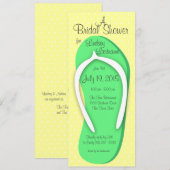 グリーンフリップフロップブライダルシャワー 招待状 (正面/裏面)