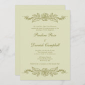 グリーンフリーロン結婚式招待状 招待状 (正面/裏面)