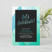 グリーンフルイドテクスチャ 35周年結婚記念日 招待状 (スタンド正面)