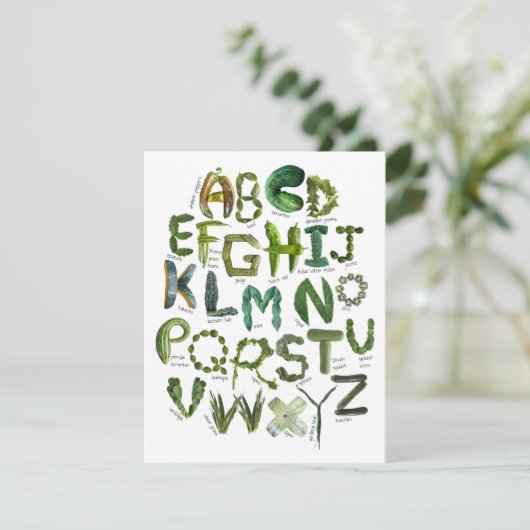 グリーンフルーツと野菜アルファベット – 野菜 招待状 (スタンド正面)