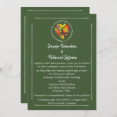 グリーンフルーツハート ヴィーガンウェディング 招待状 (正面/裏面)