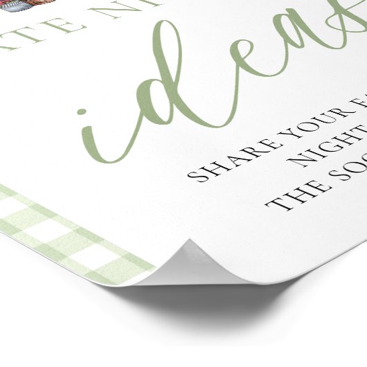 グリーンフレッシュオフ市場日付の夜のアイディア標識 ポスター (角)