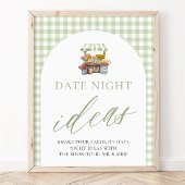 グリーンフレッシュオフ市場日付の夜のアイディア標識 ポスター