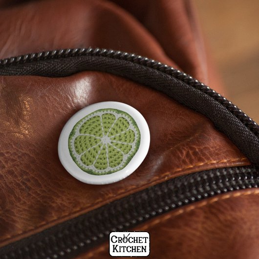 グリーンフレッシュモダンチェッミニマルトライムスライス 缶バッジ