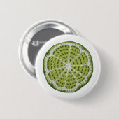 グリーンフレッシュモダンチェッミニマルトライムスライス 缶バッジ (正面&裏面)