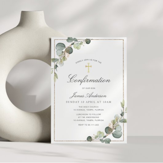 グリーンフレームの確認招待状 招待状