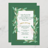 グリーンフレームシャワー招待状 招待状 (正面/裏面)