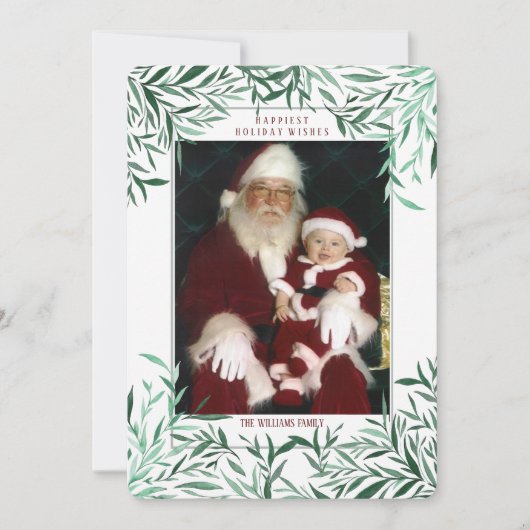 グリーンフレームフォトカード 招待状 (正面)