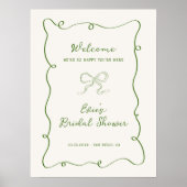 グリーンフレームリボンブライダルシャワーへようこそ ポスター (正面)