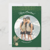 グリーンフレームワンフォトメリークリスマス 招待状 (正面)