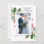 グリーンフレーム結婚の休日の発表 サンキューカード (正面)