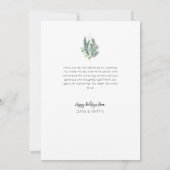 グリーンフレーム結婚の休日の発表 サンキューカード (裏面)