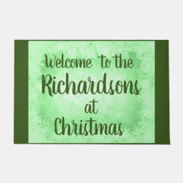 グリーンフロストファミリーパーソナライズされたウェルカム ドアマット