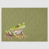 グリーンフロッグオンパターンティッシュペーパーデコパージュ 薄葉紙 (正面)