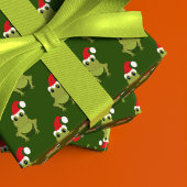 グリーンフロッグサンタハットマンガノベルティクリスマス ラッピングペーパーシート
