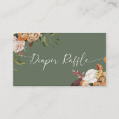 グリーンフローラおむつラッフルベビシャワーインサートカード 名刺 (正面)