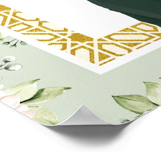 グリーンフローラアナンドKaraj Sikh結婚のウェルカムサイン ポスター (角)