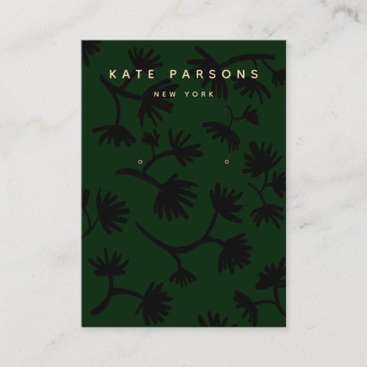 グリーンフローライヤリングジュエリー表示 名刺 (正面)