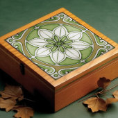 グリーンフローラウォールデコールアールヌーボーバックスプラッシュ タイル