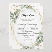 グリーンフローラエレガンス結婚式招待状 招待状 (正面/裏面)