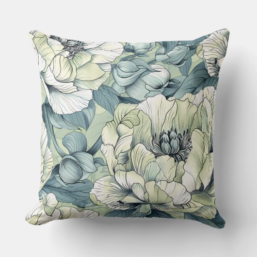 グリーンフローラガーデンエレガントデリケートフラワーソファ クッション (正面)